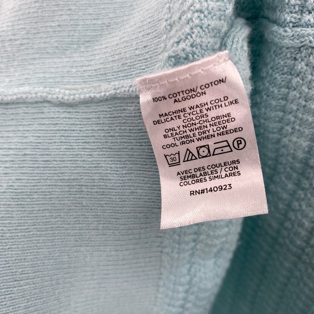 Loft Blue Green Knit V-Neck Lightweight Cotton Sweater - Picture 5 of 8